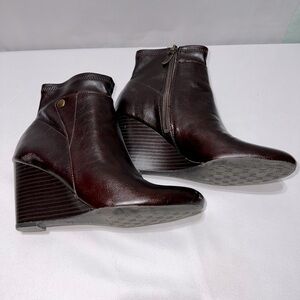 Franco Sarto Wedge Bootie Chocolate Brown